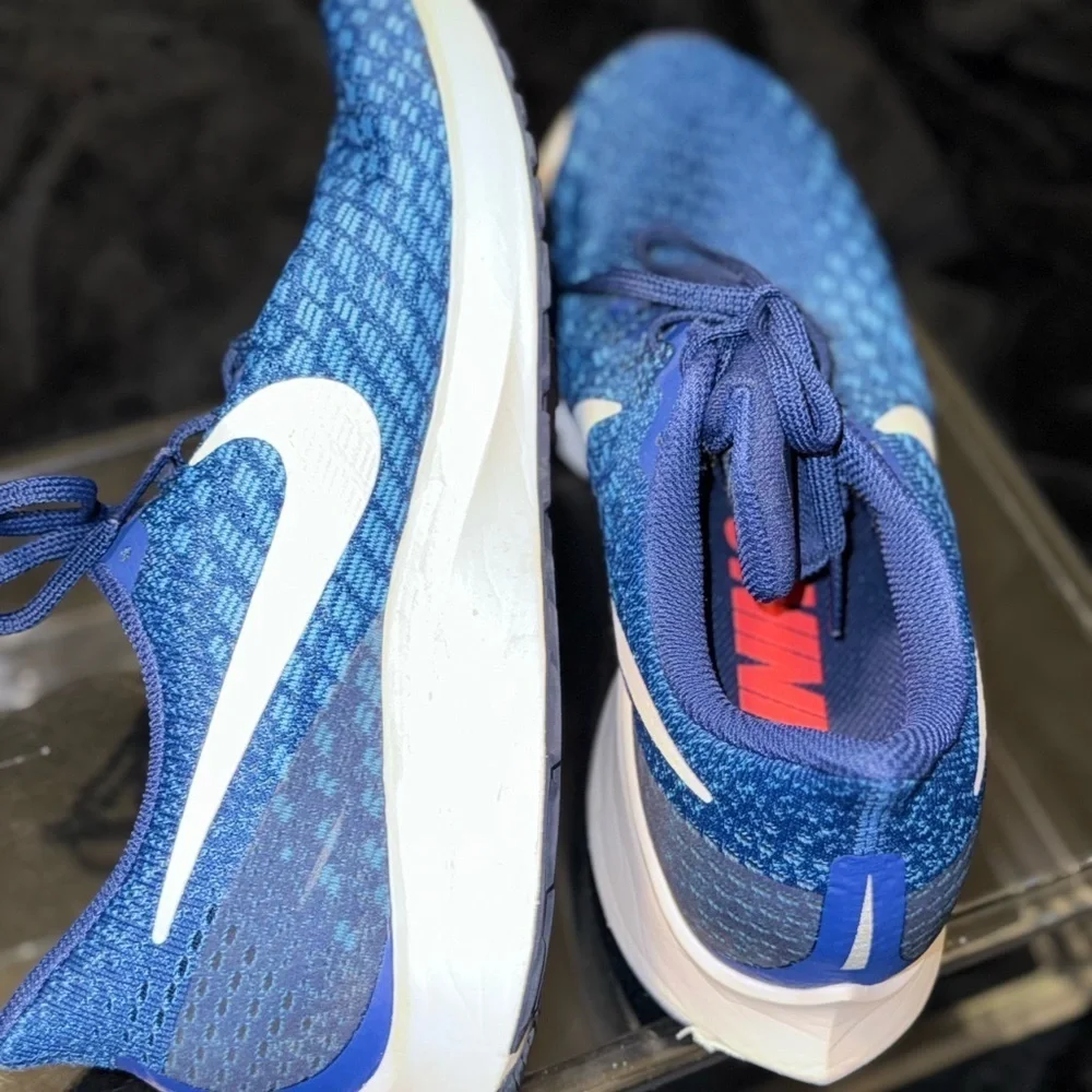 Nike Blue and White Sneakers with Breathable Mesh
